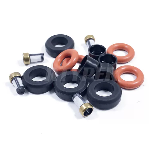 New RTYPER 01306 Fuel Injector Repair Kit for for 1987-1989 2.4 4WD Includes Basket Micro Filter Pintle Rubber O Ring - image 3