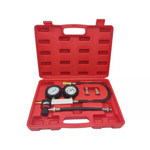 0255-001 New Professional Cylinder Leak Test Kit with Dual Pressure Gauge Engine Compression Leak Detector 12 Months Warranty