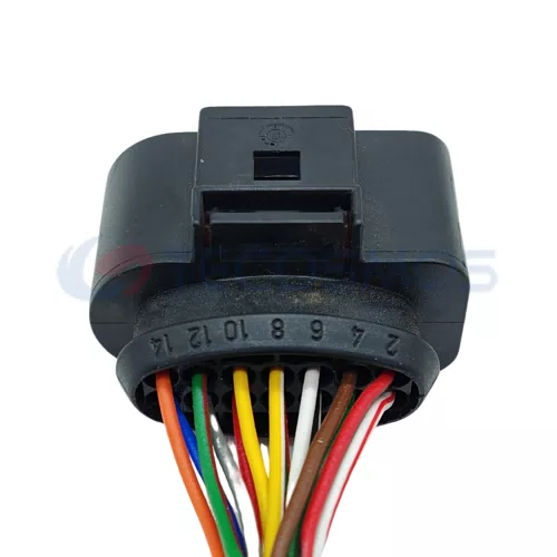 Auto Parts Automotive Ignition Coil Plug Sensor Wire Harness Connector for VW AUDI 14-Pin Female 1J0973725 - image 2
