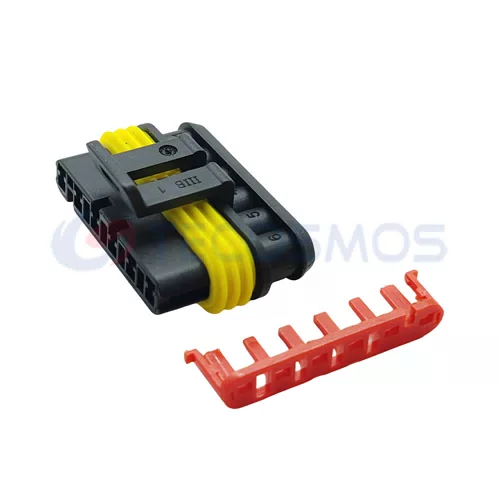 Waterproof Copper ABS Wire Harness Accelerator Pedal Plug for Car 6-Pin Female IP66 282090-1 - image 3