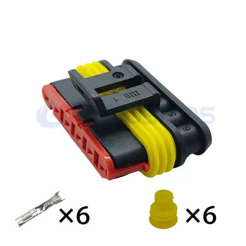 Waterproof Copper ABS Wire Harness Accelerator Pedal Plug for Car 6-Pin Female IP66 282090-1 - image 4
