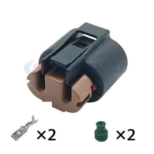 Waterproof IP66 Copper Contact Nylon & ABS Housing Wire Harness High Beam and Low Beam Plug for Car 2-Pin Female... - image 2