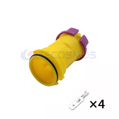 Waterproof IP66 Copper ABS Wire Harness Lamp Fog Circular Connector Plug for Car 4-Pin Male 813972930 - image 3