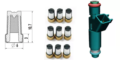 23250-21040 Fuel Injector Kit Size 6*3*10.7mm Micro Filter 11002 For Toyota Yaris micro filtro inyector universal - image 2
