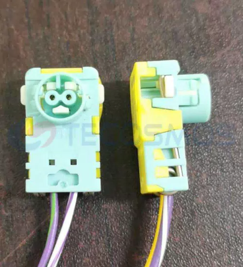 Car Connector For sensor plug is green with no back cover and has two pins CT2-0148M-8 - image 2