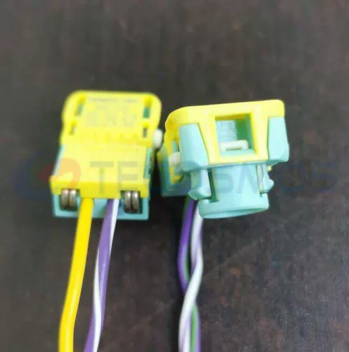 Car Connector For sensor plug is green with no back cover and has two pins CT2-0148M-8 - image 3
