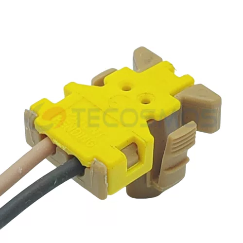 Auto Parts Brown Yellow Yellow Cover Left Slot Connector Wiring Socket Suitable for Volvo 2-pin Female CT2-0161m-1 - image 4