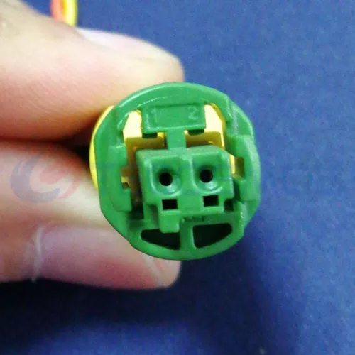 Car Connector For sensor plug is a green straight plug with 2 pins CT2-0168M-1