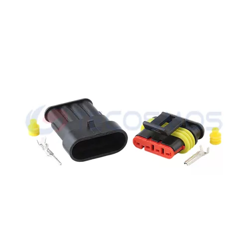 3-Pin Female Automotive Car Electrical IP66 Waterproof 12A Connector 282105-1 AMP Brass Contact Material Nylon... - image 2