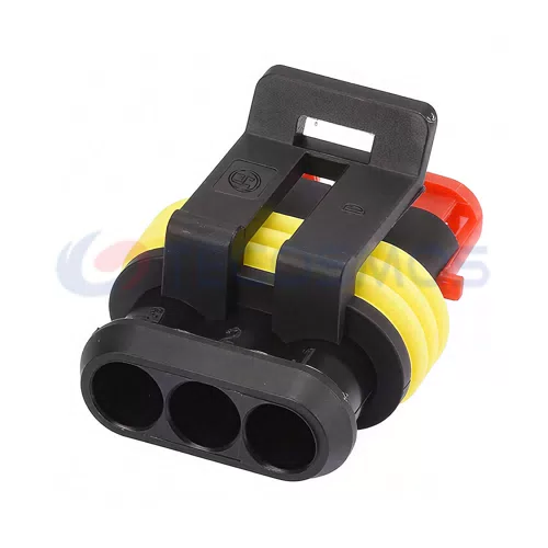 3-Pin Female Automotive Car Electrical IP66 Waterproof 12A Connector 282105-1 AMP Brass Contact Material Nylon... - image 4