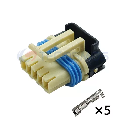 Waterproof Wire Harness Exhaust Gas Recirculation Valve Plug for Car 5-Pin Female 12186139-B - image 4