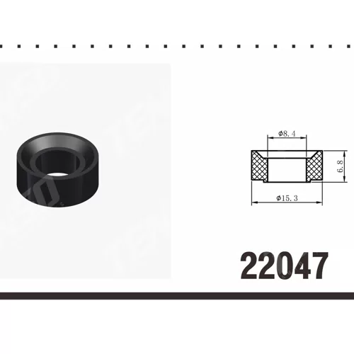 Fuel Injector Repair Kit Rubber Seal 22047-NBR 15.3*8.4*6.8 Black Rubber Seal